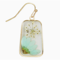 Vintage Mint Dried Flower Earrings