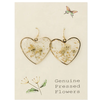 ZAD Queen Anne's Lace Dried Flower Heart Earrings