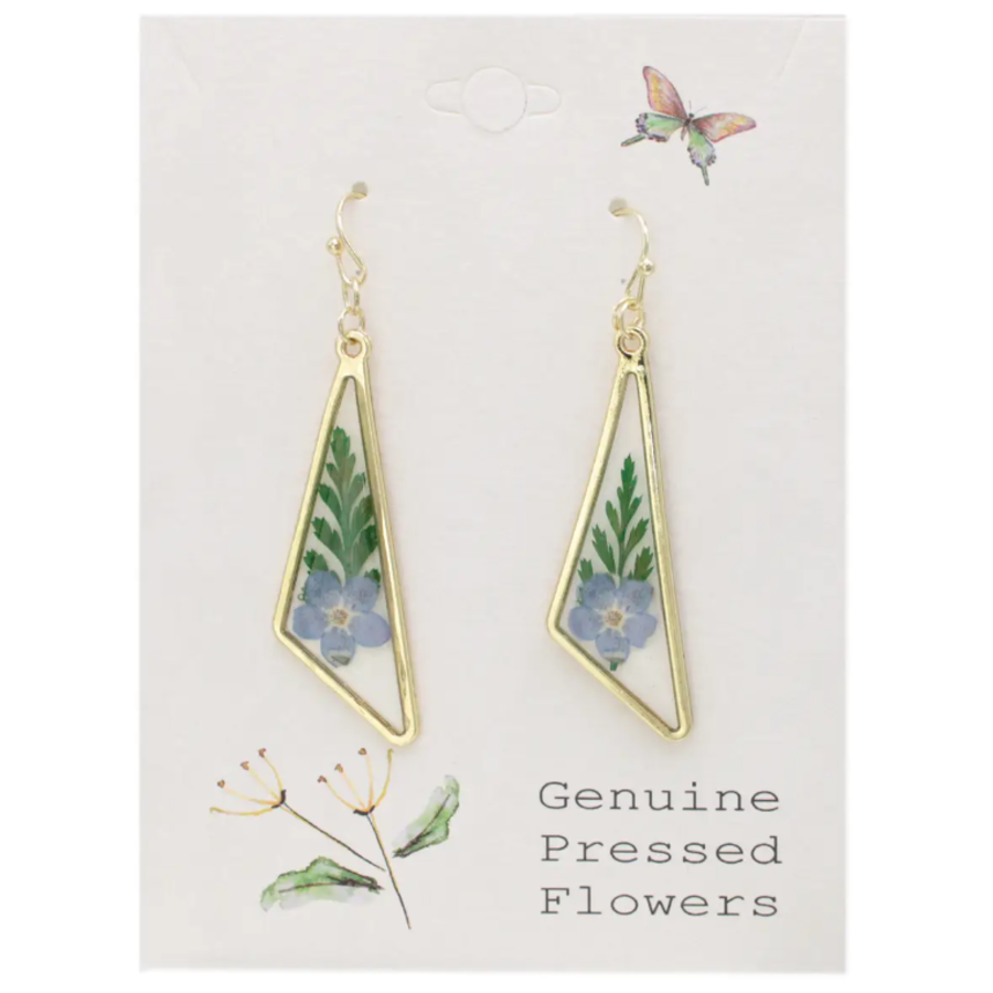 Vintage Bouquet Blue Dried Flower Earrings