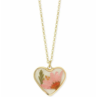 Cottage Floral Heart Dried Flower Necklace