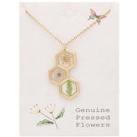 Honey Comb Dried Flower Necklace