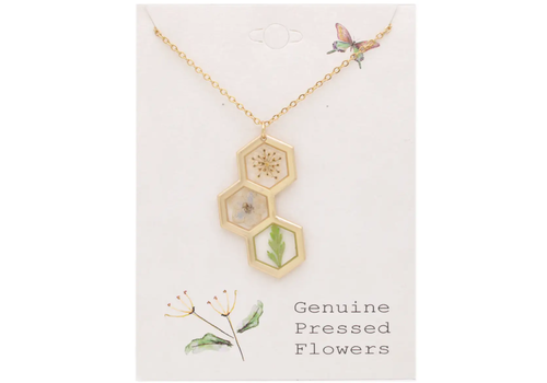 ZAD Honey Comb Dried Flower Necklace 