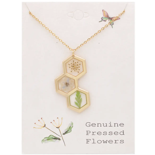  ZAD Honey Comb Dried Flower Necklace 