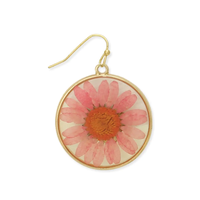 Pink Chrysanthemum Dried Flower Earrings