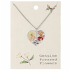 ZAD Dried Flowers Silver Peace Heart Necklace