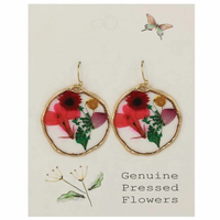 Large Circle Bouquet Dried Flower Earrings