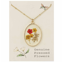 Red Gold Dried Flower Gold Necklace