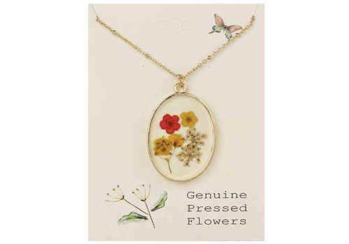  ZAD Red Gold Dried Flower Gold Necklace 