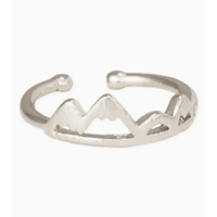 Silver Peaks Mountain Adjustable Ring