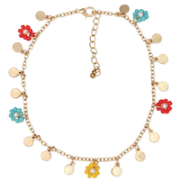 Floral Charm Gold Flower Anklet