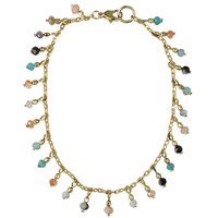 Shimmering Sea Multicolor Bead Charm Anklet