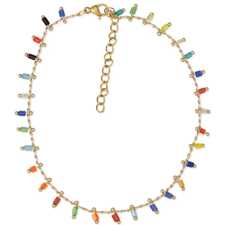 Gold Multicolor Bars Anklet