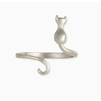 Around Your Finger Cat Wrap Silver Ring