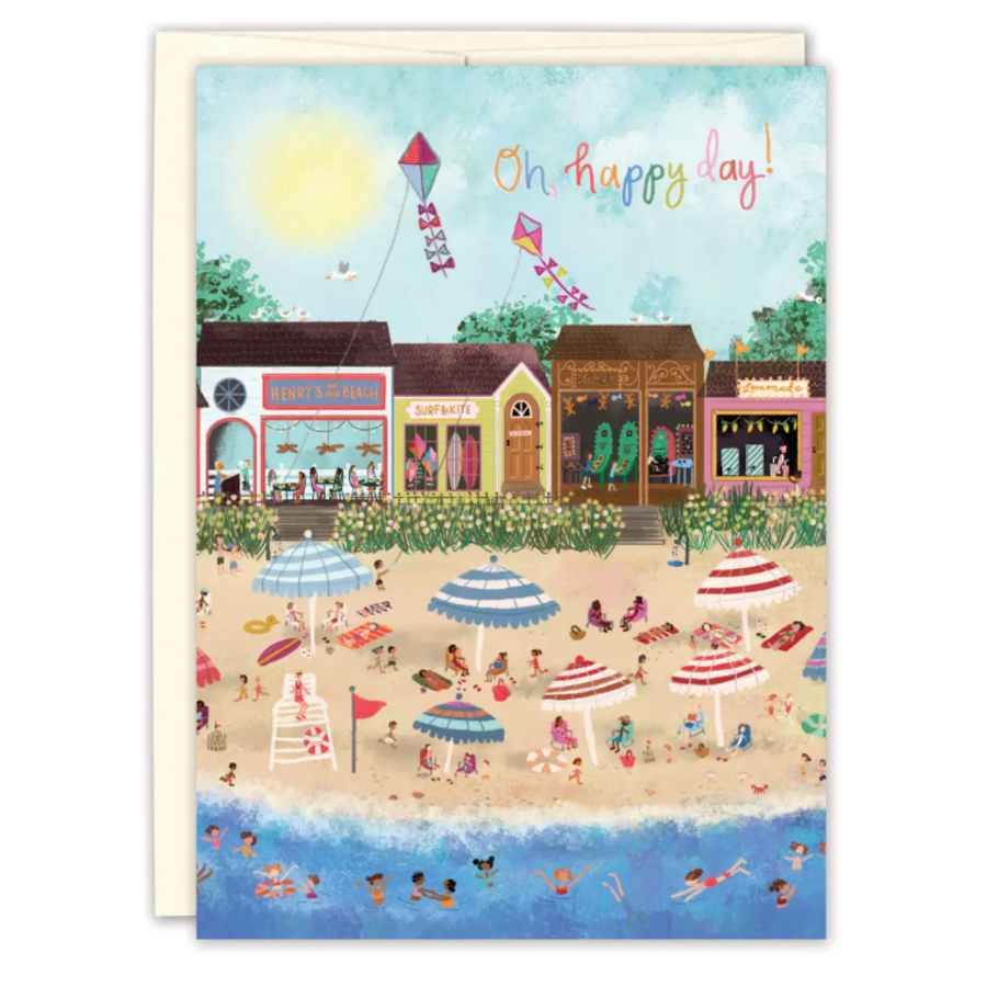 Seaside Beach Scene Birthday Card
