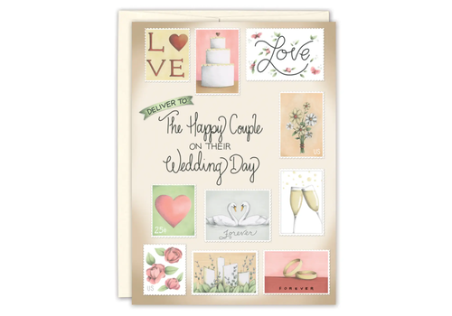  Biely & Shoaf Postage Stamps Wedding Card 