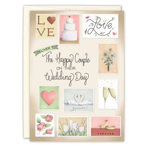  Biely & Shoaf Postage Stamps Wedding Card 