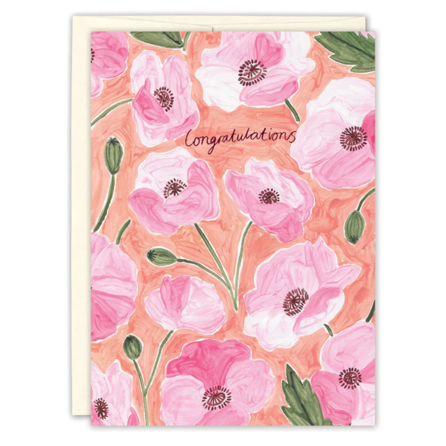 Watercolor Floral Congrats Card