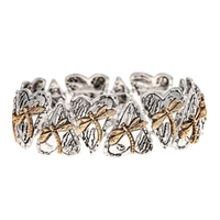 Two Tone Heartful Dragonfly Bracelet