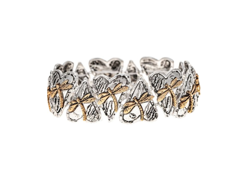  Rain Jewelry Collection Two Tone Heartful Dragonfly Bracelet 