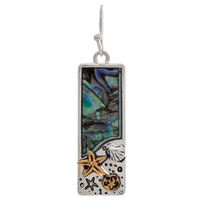 Starfish Abalone Shell Mosaic Bar Earrings