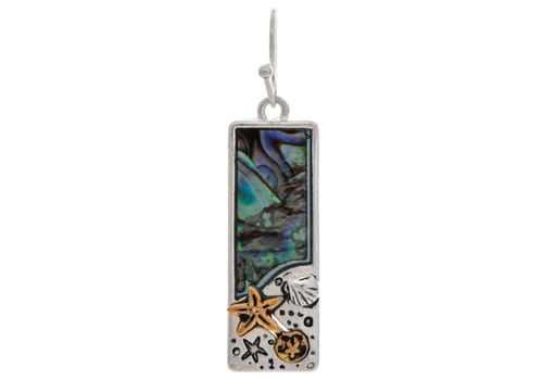  Rain Jewelry Collection Starfish Abalone Shell Mosaic Bar Earrings 