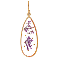 Gold Purple Flowers Earrings