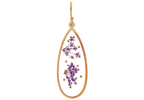 Rain Jewelry Collection Gold Purple Flowers Earrings   Rain Jewelry Collection Gold Purple Flowers Earrings