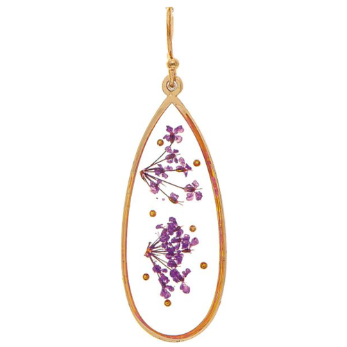  Rain Jewelry Collection Gold Purple Flowers Earrings 
