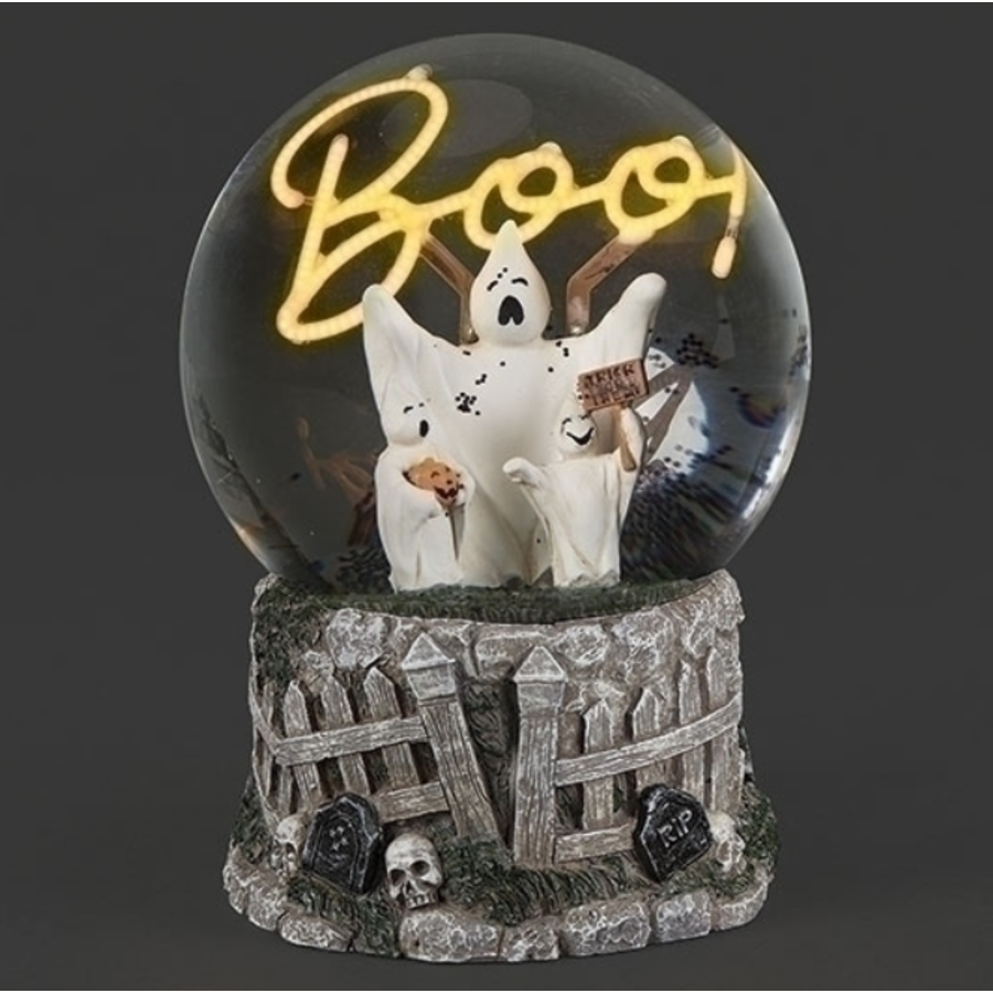 6.5"H Lighted Ghost Dome with Boo Light