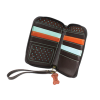 Zip Around Wallet Paw Print Gray