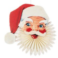 Santa Fan Ornament