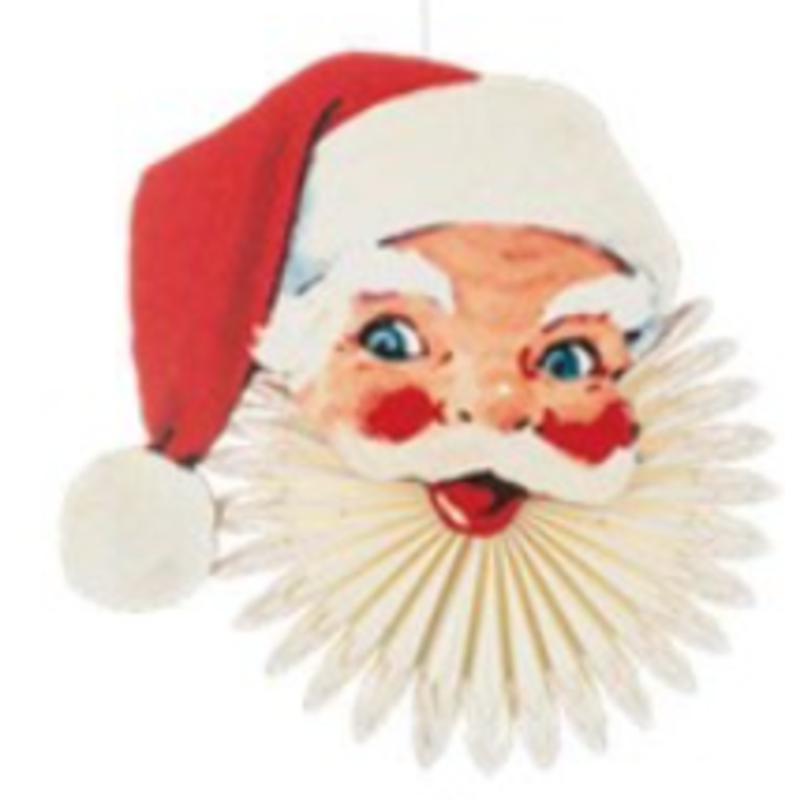 Santa Fan Ornament
