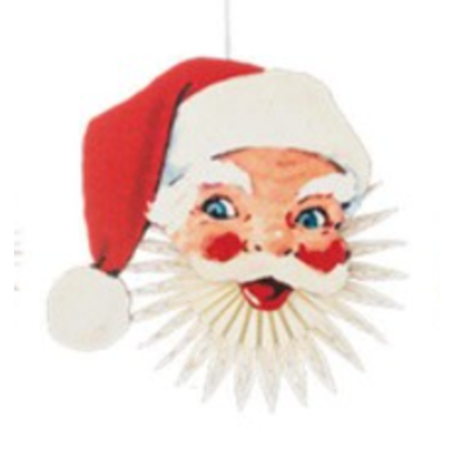 Santa Fan Ornament