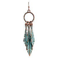 Patina Triple Feather Earrings