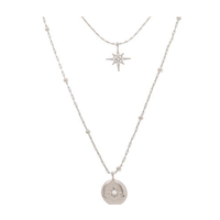 Silver Layered Celestial Necklace Set