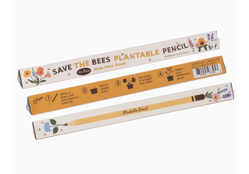  123 Farm Save the Bees Plantable Pencil 