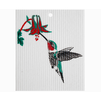 Flower & Hummingbird Swedish Wash Towel