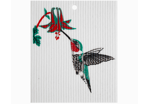  Talla Imports Flower & Hummingbird Swedish Wash Towel 