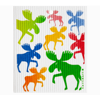 Colorful Mooses Swedish Wash Towel