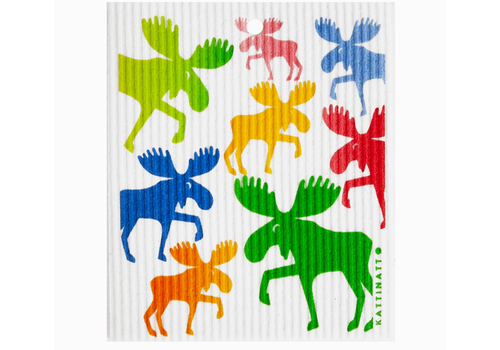  Talla Imports Colorful Mooses Swedish Wash Towel 