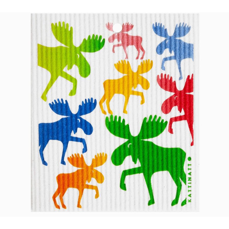Colorful Mooses Swedish Wash Towel