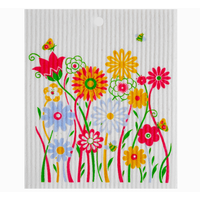 Colorful Flowers Swedish Wash Towel