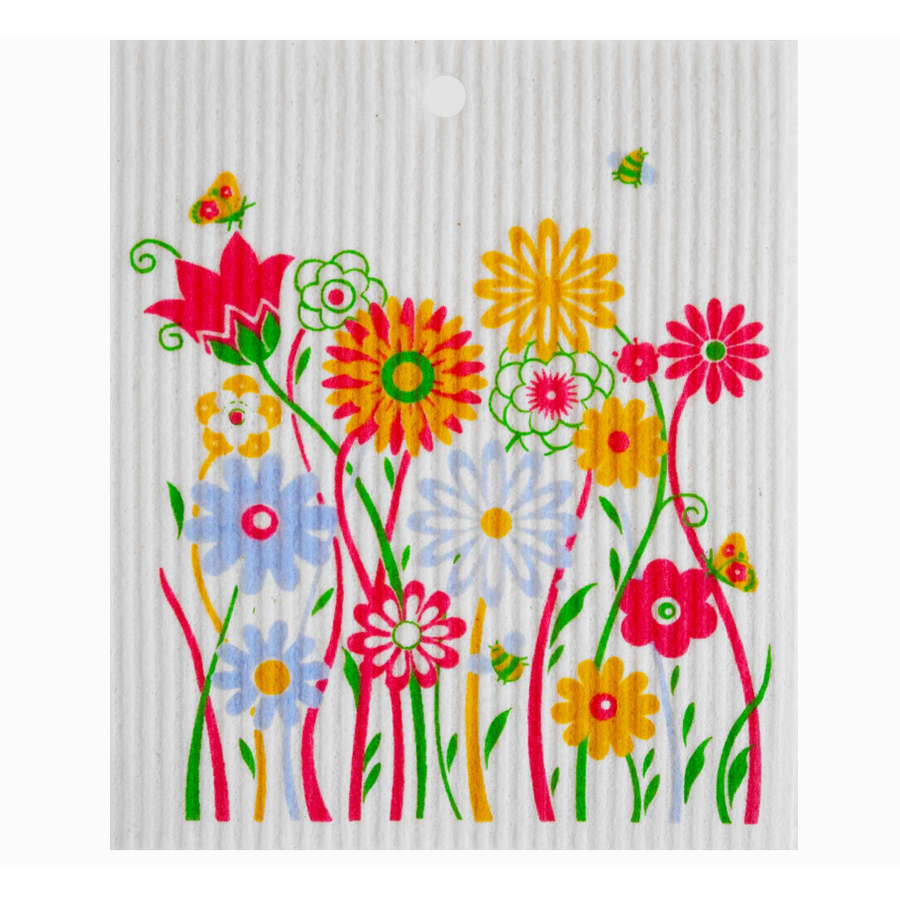 Colorful Flowers Swedish Wash Towel