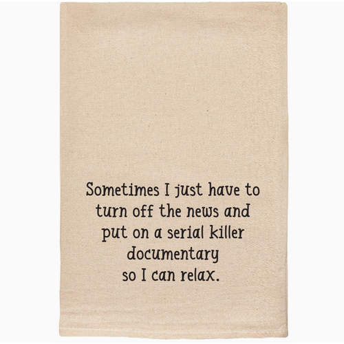  ellembee gift Serial Killer Documentary Tea Towel 