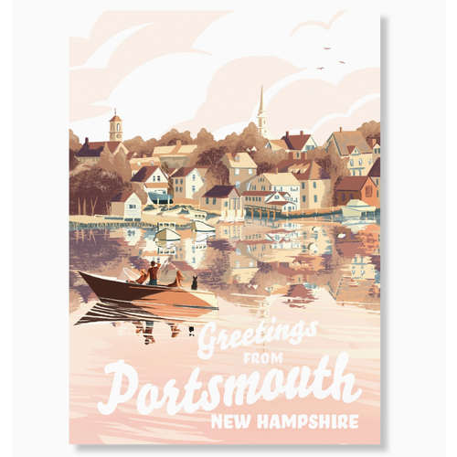 Kat Maus Haus Illustration Portsmouth NH Postcard 
