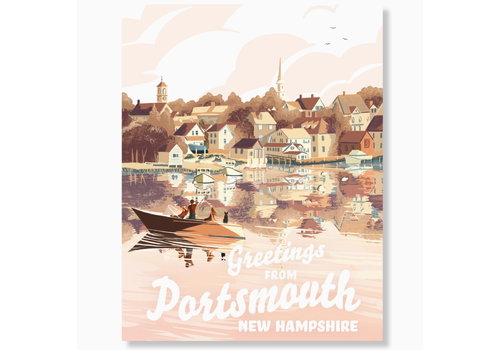  Kat Maus Haus Illustration Greetings from Portsmouth Card 