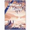 Kat Maus Haus Illustration Maine Postcard Dock Scene