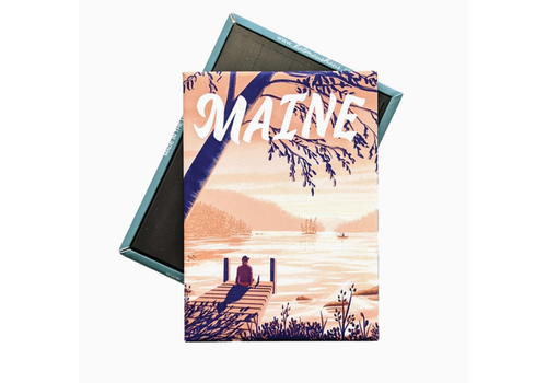  Kat Maus Haus Illustration Maine Magnet Dock Scene 