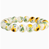 ZAD Vintage Yellow & White Ceramic Stretch Bracelet
