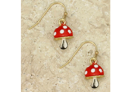  ZAD Magic Toadstool Enamel Earrings 